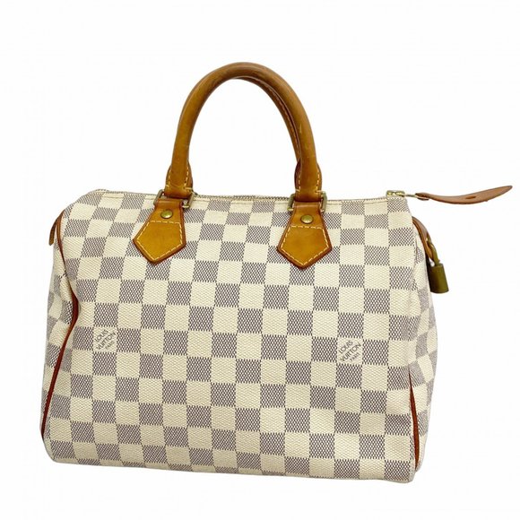 LOUIS VUITTON White Damier Speedy 25 Bag - Picture 1 of 16
